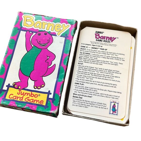 Barney Jumbo Card Game 1993 - Picture 2 of 13